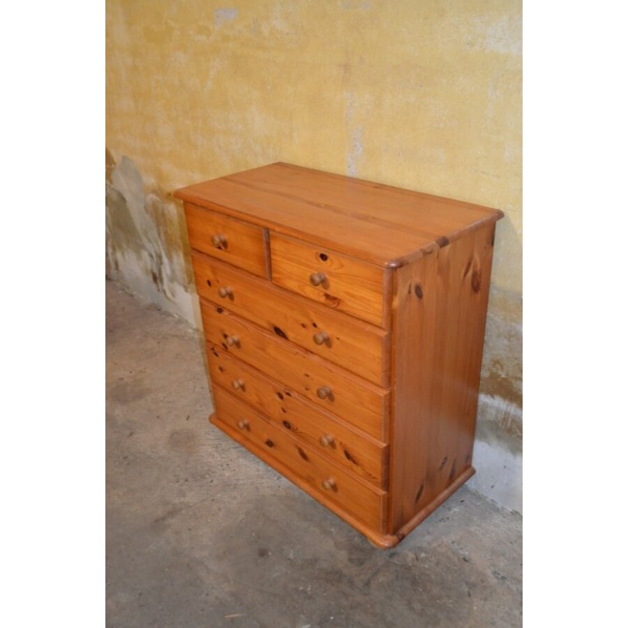 Vuren houten ladenkastje met 6 laden – opknap kastje-2