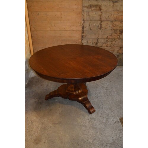 Mahonie Biedermeier coulissentafel rond 