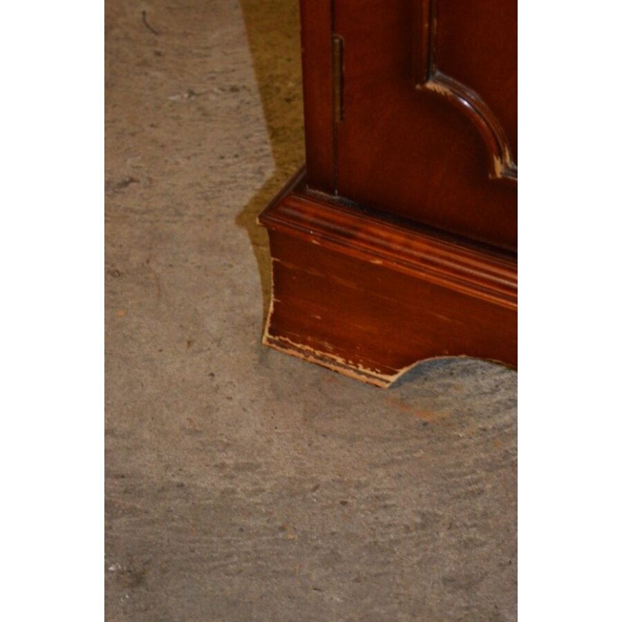 Mahonie Lord Sheraton servies- of boekenkast met verlichting-10