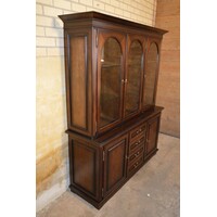 thumb-Noten vitrine wandkast van 3B Meubelen met glasdeuren en laden-1