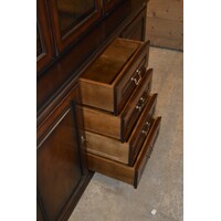 thumb-Noten vitrine wandkast van 3B Meubelen met glasdeuren en laden-3