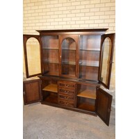 thumb-Noten vitrine wandkast van 3B Meubelen met glasdeuren en laden-4