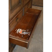 thumb-Brocante eiken kast met openslaande deuren en drie laden-4