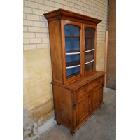 thumb-Massief grenen buffetkast rond 1920 – Tweedelig met glas-1