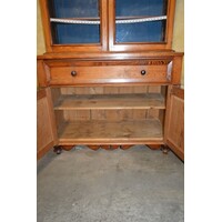 thumb-Massief grenen buffetkast rond 1920 – Tweedelig met glas-4