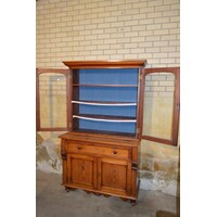 thumb-Massief grenen buffetkast rond 1920 – Tweedelig met glas-6