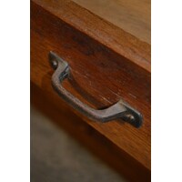 thumb-Antieke wastafel kast met marmeren blad en facet spiegel-7