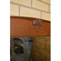 thumb-Antieke wastafel kast met marmeren blad en facet spiegel-10