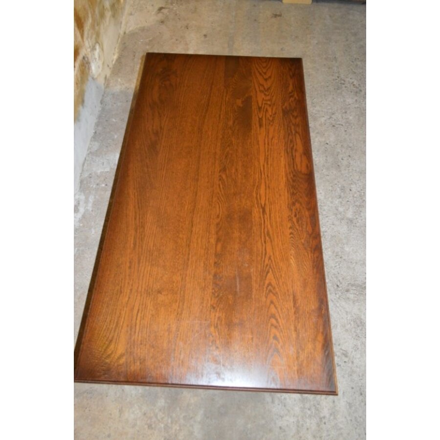 Grote massief eiken salontafel met drie lades-5