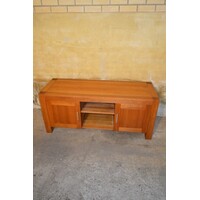 thumb-TV meubel in blank eiken met legplanken en open vak-2