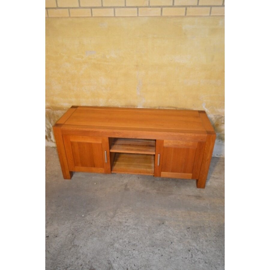TV meubel in blank eiken met legplanken en open vak-2