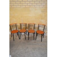 thumb-Set van 4 vintage keukenstoelen metaal en hout stapelbaar-2