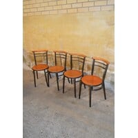 thumb-Set van 4 vintage keukenstoelen metaal en hout stapelbaar-3