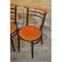 thumb-Set van 4 vintage keukenstoelen metaal en hout stapelbaar-4