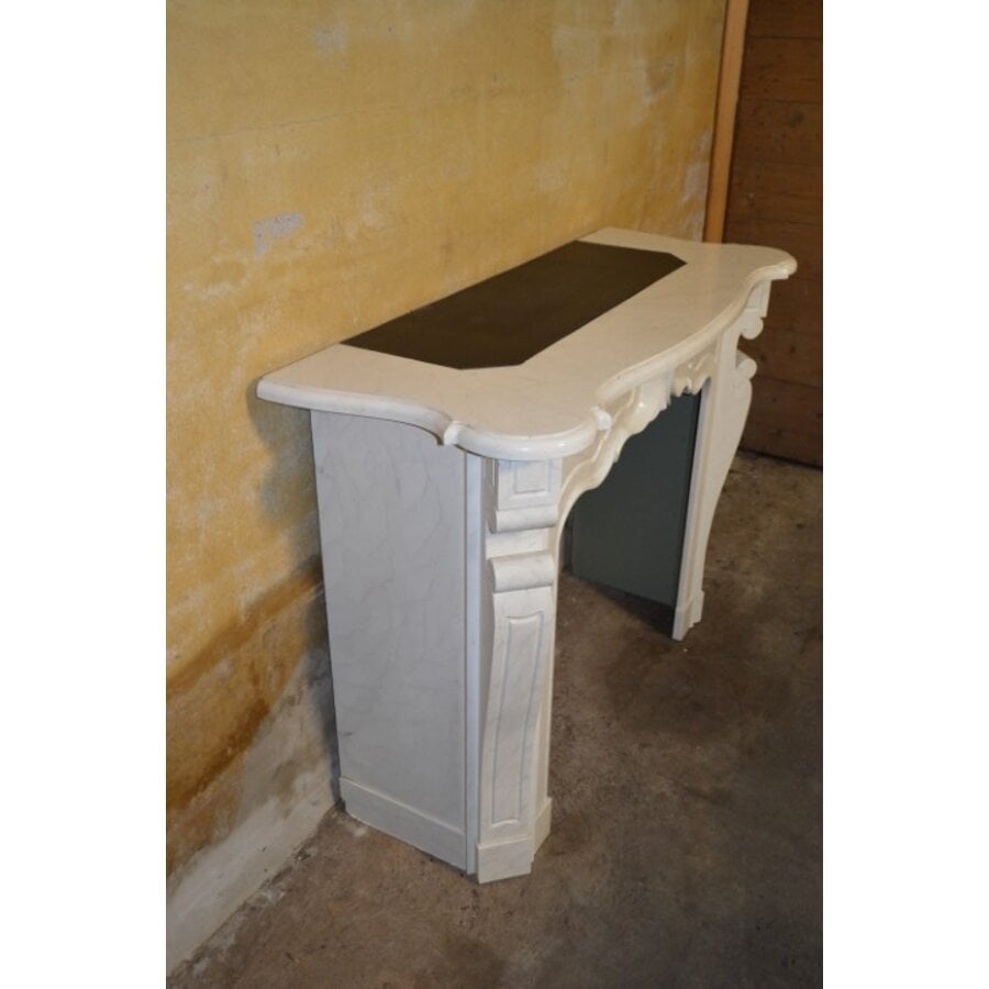 Decoratieve schouw van MDF met marmerlook afwerking-1