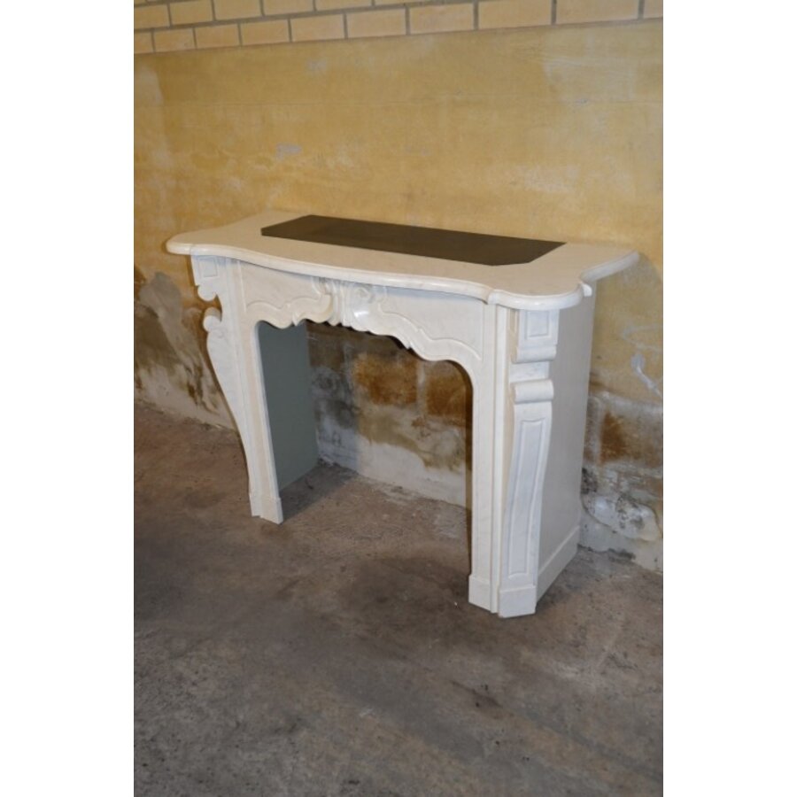 Decoratieve schouw van MDF met marmerlook afwerking-5