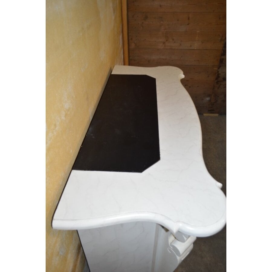 Decoratieve schouw van MDF met marmerlook afwerking-9