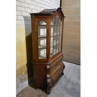 thumb-Mahonie buikkast met vitrine in Lodewijk XV stijl-1