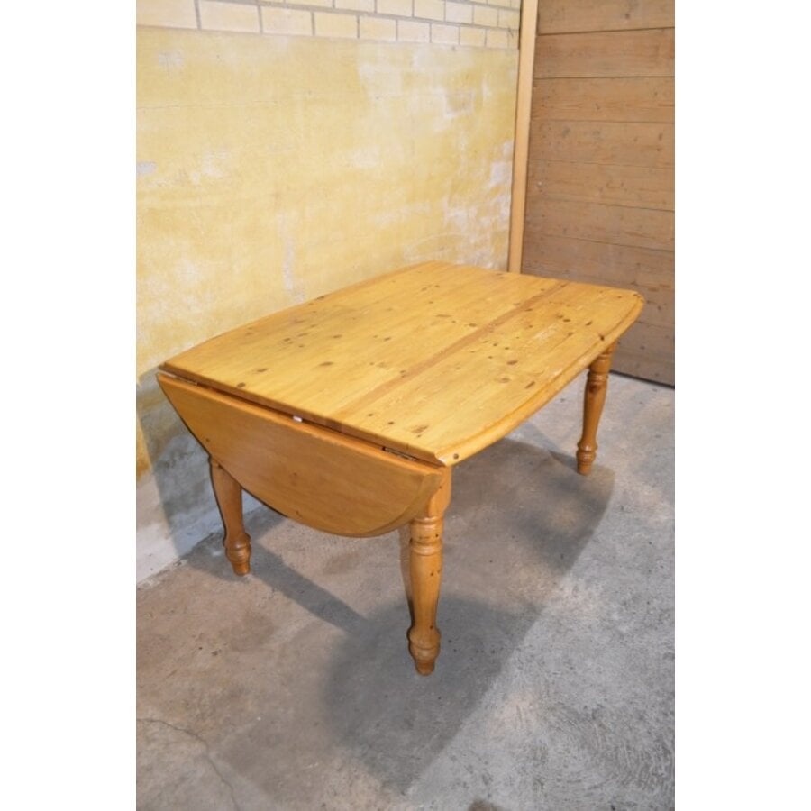 Massief grenen uitklapbare eettafel met 2 oren-1