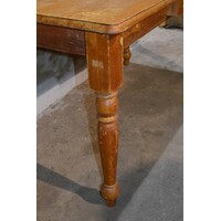 thumb-Geleefde massief grenen eettafel met lade, late jaren 60 / begin 70-7