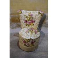 thumb-Vintage cocktail en naaikist stoeltje met satijnen bekleding, jaren 50-2