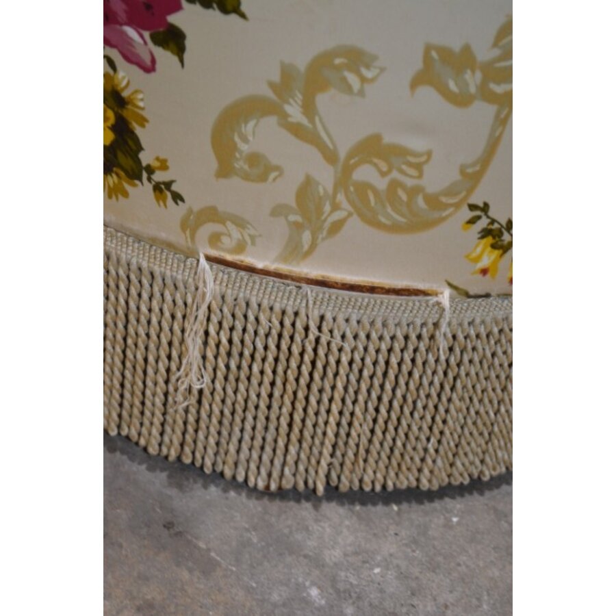 Vintage cocktail en naaikist stoeltje met satijnen bekleding, jaren 50-3