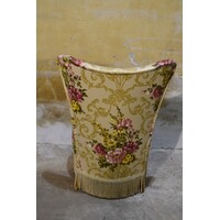 thumb-Vintage cocktail en naaikist stoeltje met satijnen bekleding, jaren 50-9