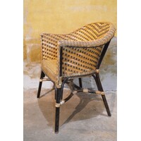 thumb-Tweedehands Taveerne rotan armstoel 2-kleurig met metalen onderstel-4