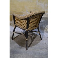 thumb-Tweedehands Taveerne rotan armstoel 2-kleurig met metalen onderstel-5