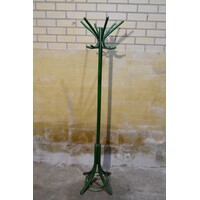 thumb-Staande houten kapstok in retro stijl met 12 haken groen-1