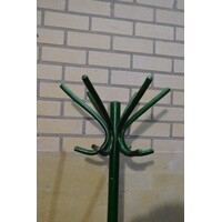 thumb-Staande houten kapstok in retro stijl met 12 haken groen-2
