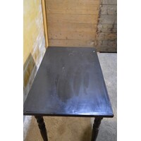 thumb-Rustieke cafétafel van zwart gelakt hout met gedraaide poten-5