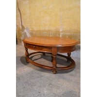 thumb-Klassieke grote ovale salontafel van mahonie-2