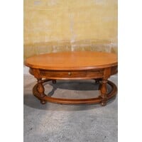 thumb-Klassieke grote ovale salontafel van mahonie-3