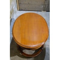 thumb-Klassieke grote ovale salontafel van mahonie-7