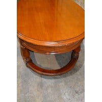 thumb-Klassieke grote ovale salontafel van mahonie-8