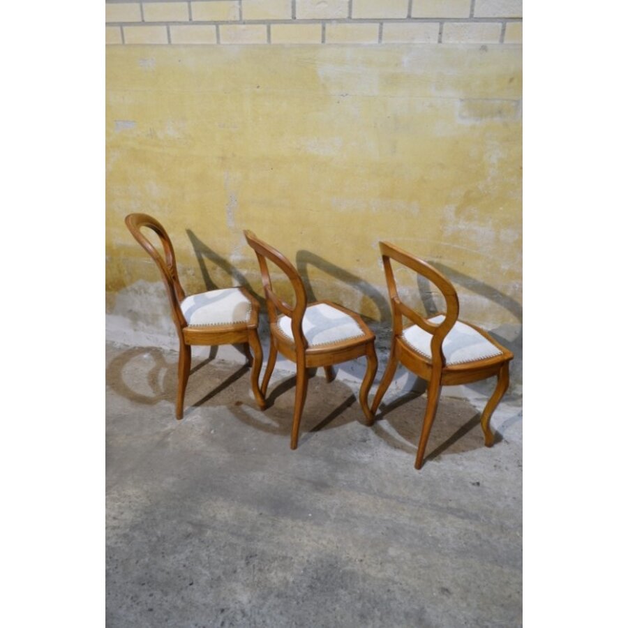 Antieke Hollandse stoelen in Willem III stijl ca. 1870 – Set van 3-6