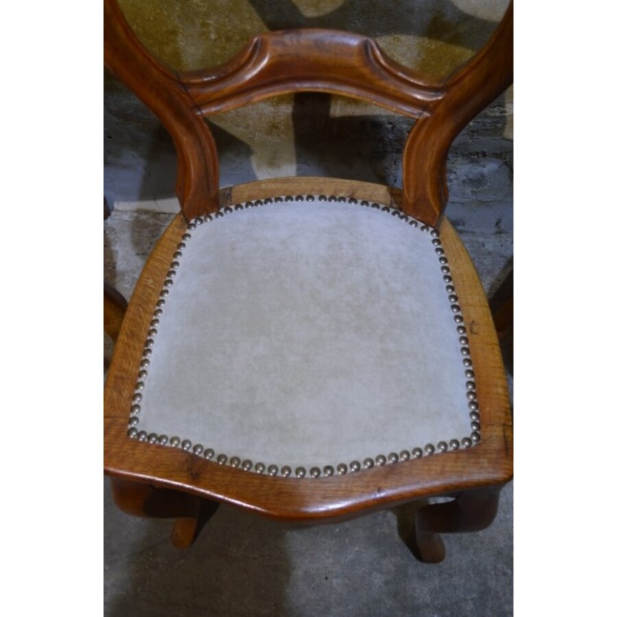 Antieke Hollandse stoelen in Willem III stijl ca. 1870 – Set van 3-8