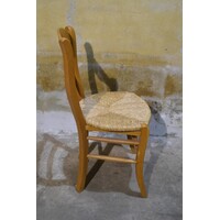 thumb-Hollands eikenhouten stoeltje uit de jaren 50 met biezen zitting-3