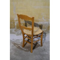 thumb-Hollands eikenhouten stoeltje uit de jaren 50 met biezen zitting-4