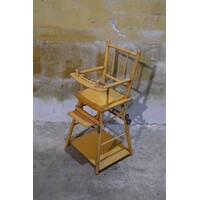 thumb-Midcentury poppen- of kinderstoel uit de jaren 50 met omklapbare tafel-2