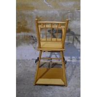 thumb-Midcentury poppen- of kinderstoel uit de jaren 50 met omklapbare tafel-4