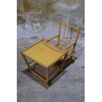 thumb-Midcentury poppen- of kinderstoel uit de jaren 50 met omklapbare tafel-6