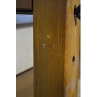 thumb-Vintage eiken kaaskast van zwaar eikenhout met open vakken-2