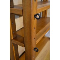 thumb-Vintage eiken kaaskast van zwaar eikenhout met open vakken-3