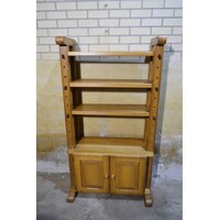 thumb-Vintage eiken kaaskast van zwaar eikenhout met open vakken-4