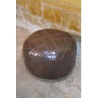 thumb-Grote zware leren poef uit de jaren 70-4