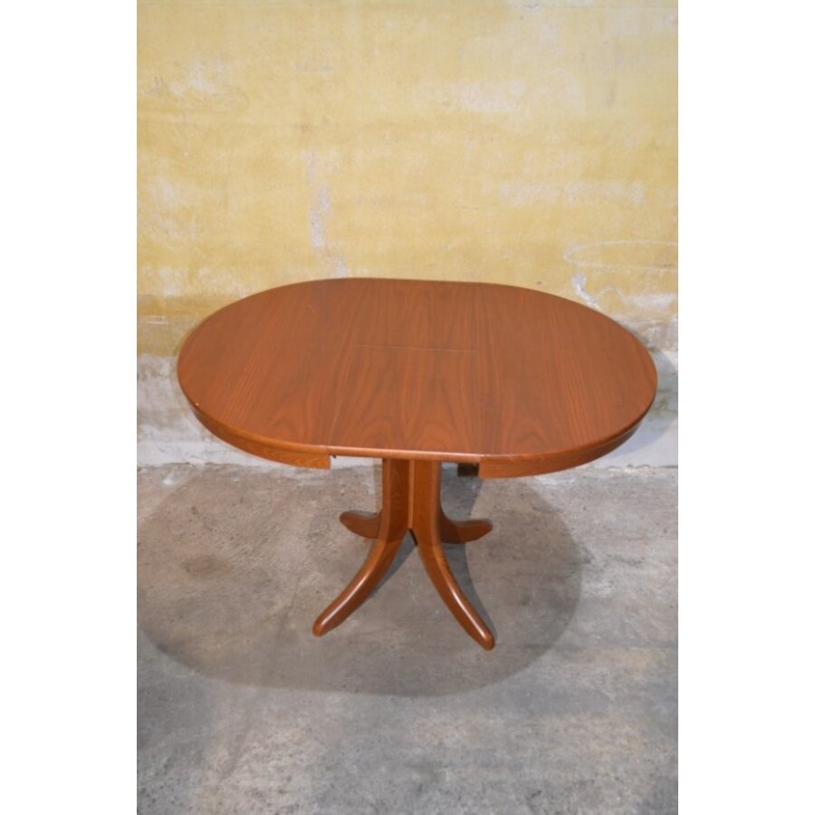 Ronde uitschuifbare eettafel van Engelse makelij met sterpoot-7