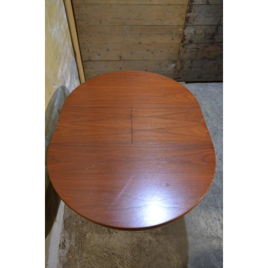 Ronde uitschuifbare eettafel van Engelse makelij met sterpoot-8