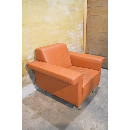 Oranje leren design fauteuil 